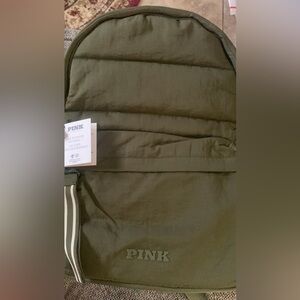 NWT PINK Victoria's Secret Olive Green Backpack